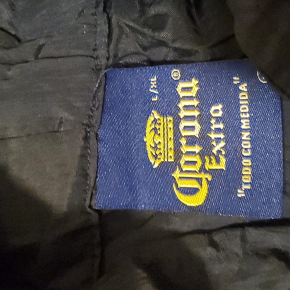Corona Extra Navy Blue 1/4 Zip Pullover Hoodie Windbreaker Jacket L/XL - Picture 2 of 3